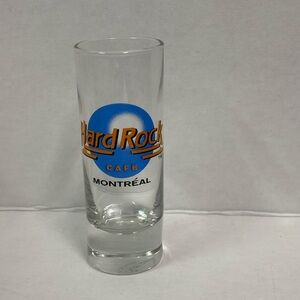 Hard Rock Cafe 4" Shot Glass - MONTREAL - (Canada) Old Logo Rare Blue Logo